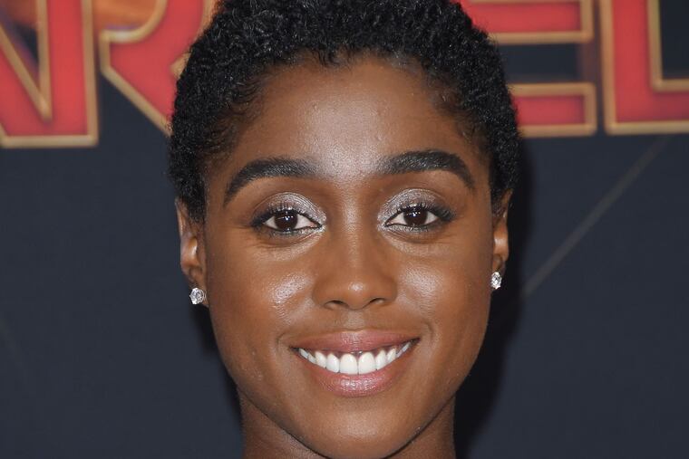 Lashana Lynch at the "Captain Marvel" premiere in Los Angeles.