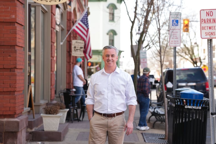 Bucks County Commissioner and Democratic congressional candidate Bob Harvie in Doylestown on March 9.