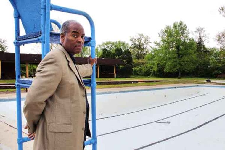 Dr. Bernard Harris, the new president of the Nile Swim Club in Yeadon, is fighting a tax assessment discrepancy that is expected to recredit the Club with decades of unnecessary charges. In the meantime, he and his staff prepare the club for the summer season. (SHUMITA BASU / STAFF PHOTOGRAPHER)