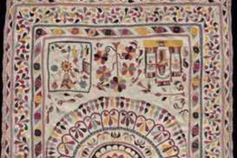 A kantha featuring steam transportation, a mansion, and a market, from the 19th to early 20th century.