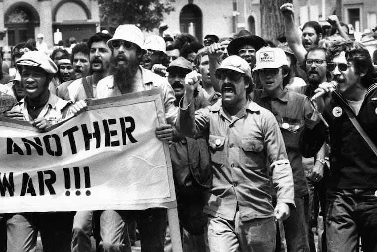 The group Vietnam Veterans Against the War demonstrates on Independence Day 1976 as part of the Rich Off Our Backs Coalition march through North Philadelphia and parts of Kensington.