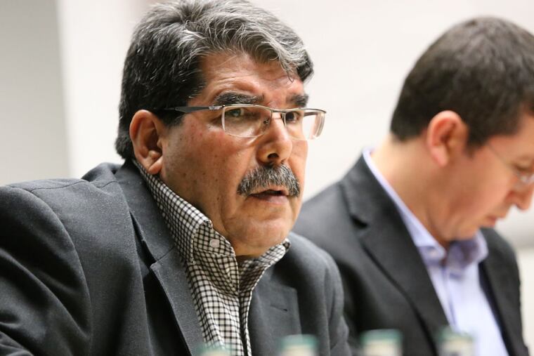 Kurdish leader Salih Muslim at Rosa Luxemburg Foundation in Berlin.