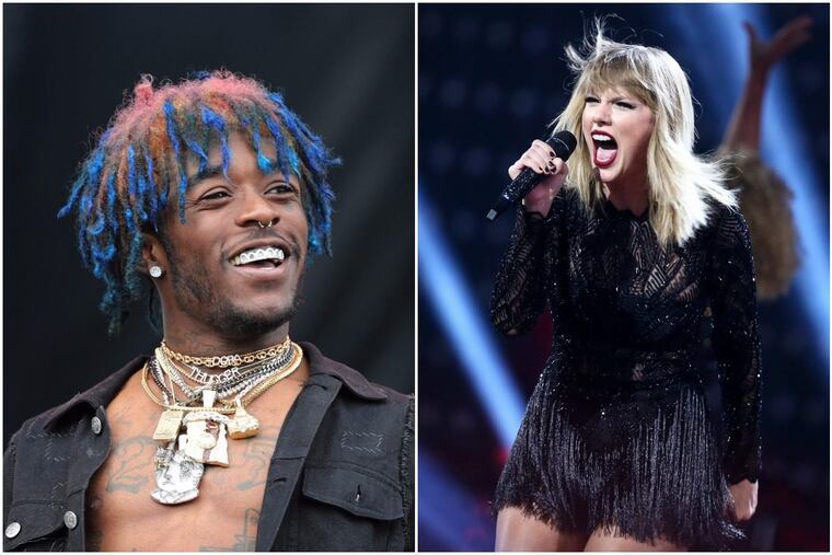 Philly-based rapper Lil Uzi Vert, left, and Taylor Swift, a Reading native, right.