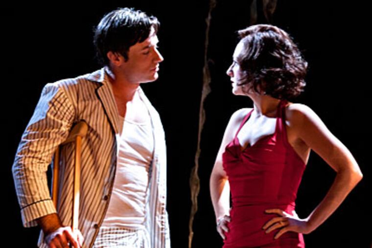 Brick and Maggie, played by Tom Degnan and Eleanor Handley, in "Cat on a Hot Tin Roof." (Lee A. Butz)