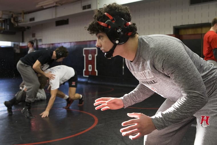 Haddonfield senior wrestler Chris Bolletino