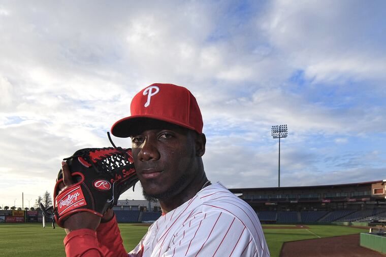Phillies Enyel De Los Santos during spring training.