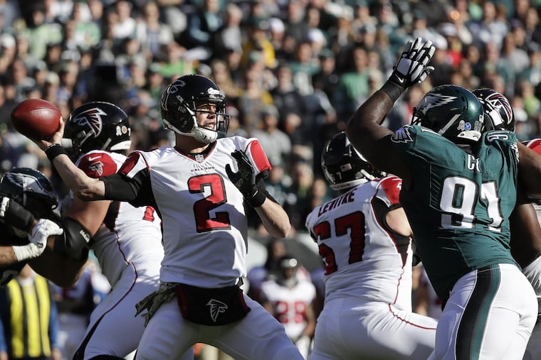 Atlanta Falcons quarterback Matt Ryan throws the football against the Eagles on Sunday, Nov. 13, 2016 in Philadelphia.