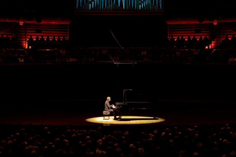Pianist Daniil Trifonov begins his solo recital at the Kimmel Center’s Marian Anderson Hall, in Philadelphia, on Wednesday, February 26, 2025.