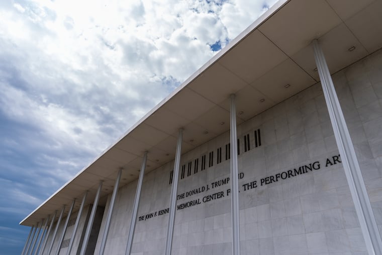 The John F. Kennedy Center for the Performing Arts is seen following a media tour intended to show building damage, April 22, 2026, in Washington.