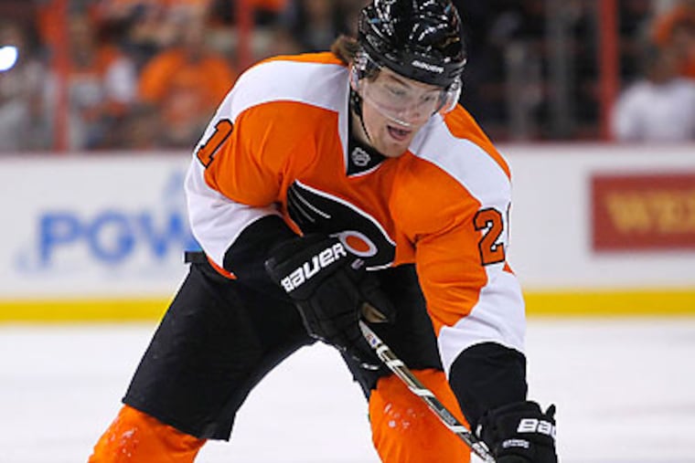 James van Riemsdyk has been a healthy scratch the last two games. (Yong Kim/Staff file photo)