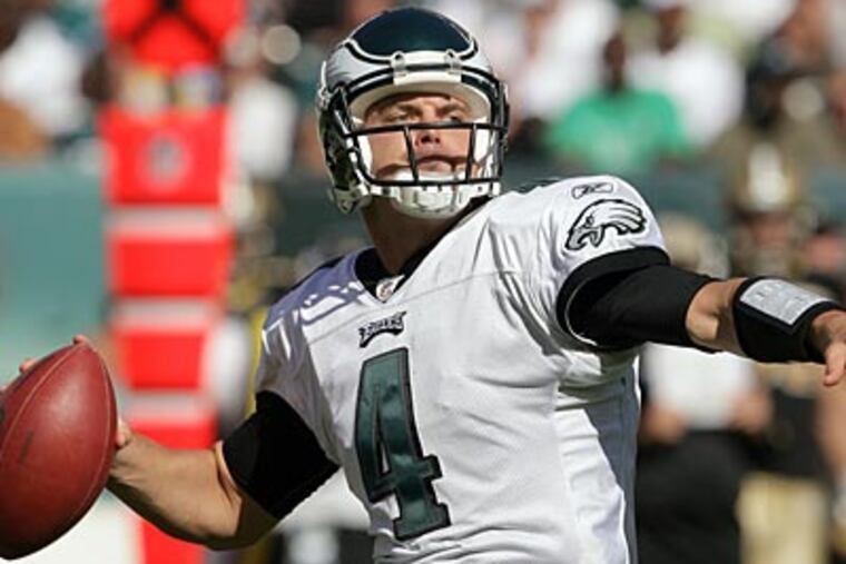 Kevin Kolb set an NFL record by passing for over 300 yards in his first three starts. (Yong Kim/Staff Photographer)