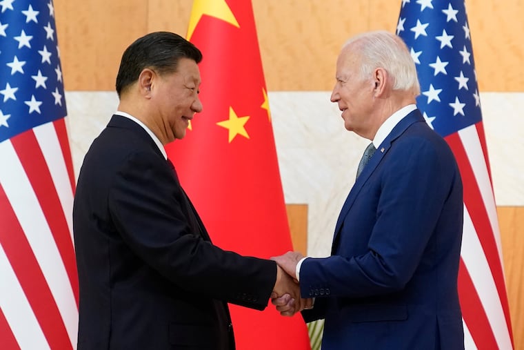 President Joe Biden and Chinese President Xi Jinping shake hands before their meeting on the sidelines of the G20 summit meeting in Nusa Dua, in Bali, Indonesia, in 2022. The U.S. and Chinese leaders will meet Wednesday while attending the annual Asia-Pacific Economic Cooperation summit in San Francisco.