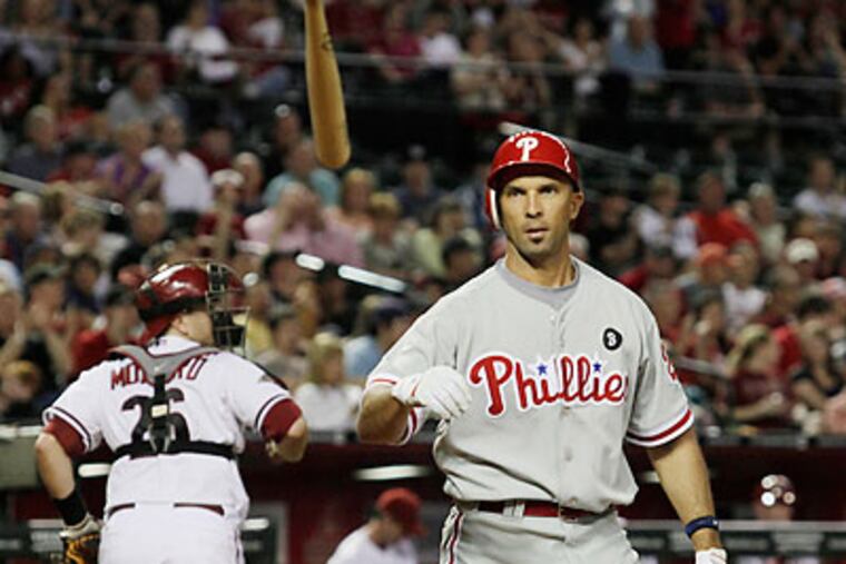 Raul Ibanez went 0-for-3 last night against the Diamondbacks and is now hitless in his last 21 at-bats. (Ross D. Franklin/AP)