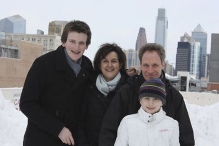 Rachel Browne and Randy Max, with their son Sam and daughter Hannah, have just arrived in Philly, where Hannah will receive neuroblastoma treatment at CHOP. (Family photo)