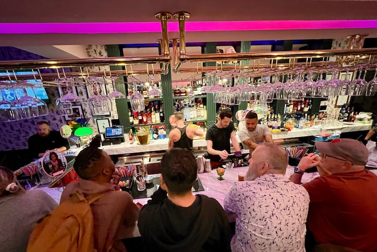 The first-floor bar at Little Gay Pub, 102 S. 13th St., on May 21, 2025.