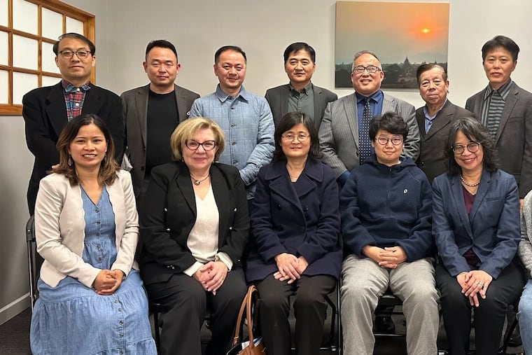 These Philadelphia-area news organization leaders gathered in February to discuss plans for the United Asian American News Media Organization. In first row, from left: Somaly Osteen, Asian American Chamber of Commerce of Greater Philadelphia; Malvina Yakobashvili, PhilaNewsNow; Lily Sun, Epoch Times and New Tang Dynasty (NTD News); Yuebing Hong, ChineseInUS.org; Indah Nuritasari, Indonesian Lantern. Standing in back row: Jun Min, Korean Phila Times; Jason Kang, Korean Phila Times; Dan Tsao, Metro Chinese Weekly and Metro Viet Weekly; Yoon Mo Kwon, Philain Media (Korean); David Oh, chamber president; Toan Le, Philadelphia Asian News (Vietnamese); Jay Byun, PhillyTalks.com (Korean/English).
