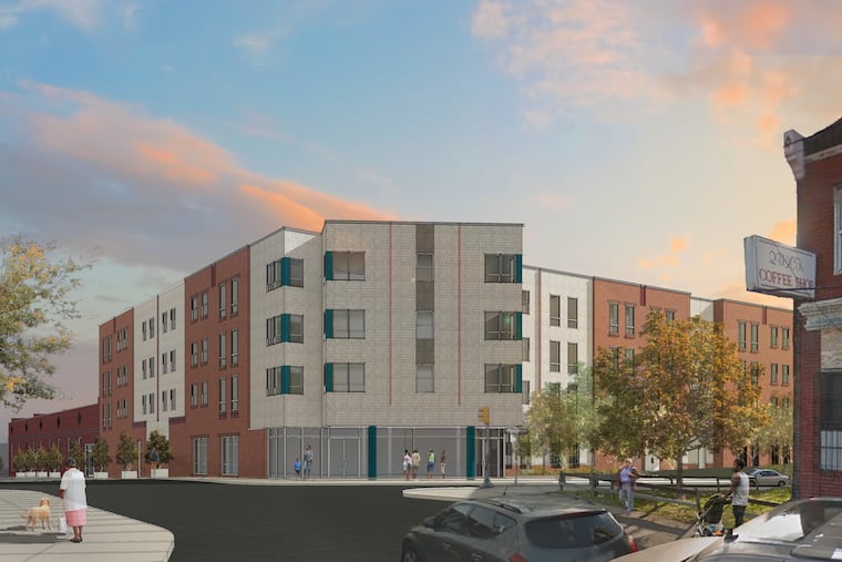 Artist's rendering of the planned "Be a Gem Crossing" affordable-housing project set to rise at the site of the notorious LIberty Motel at Germantown Avenue and Westmoreland Street in North Philadelphia.