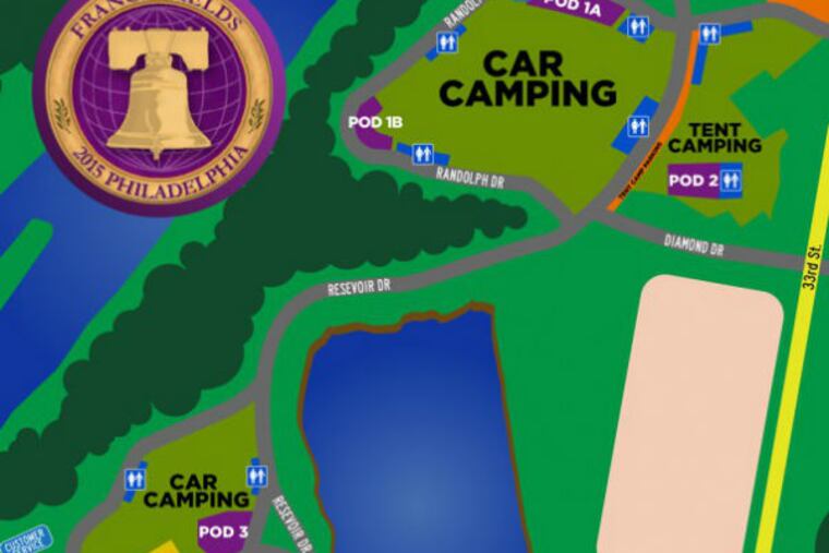 A partial look at the Francis Fields Campground in in East Fairmount Park. (Image from francisfields2015.org)