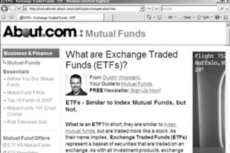 This informational page on ETF basics provides notes on some advantages and disadvantages of exchange-traded funds.