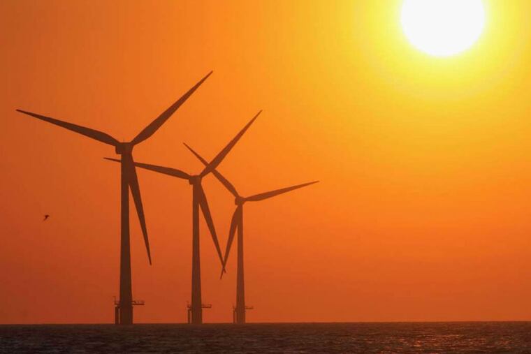 Wind turbines off the coast of England. (File photo)