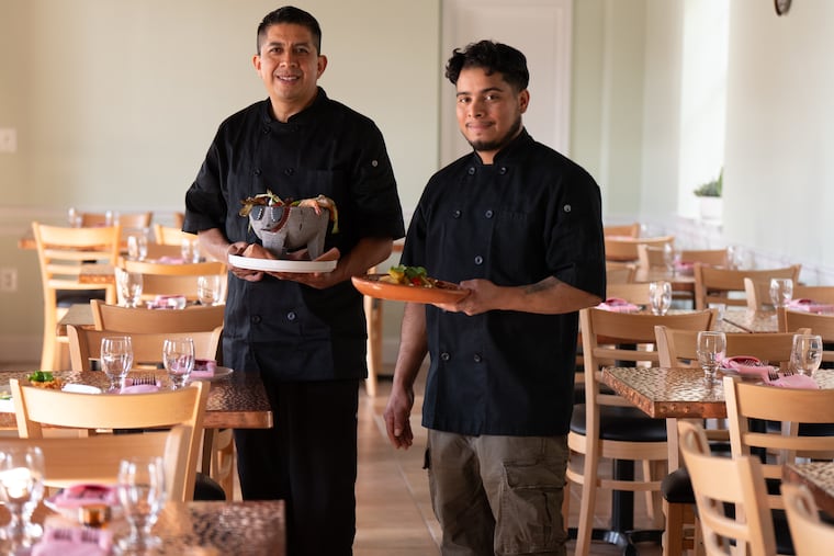 Chef Antonio Garcia (left) will balance being in the kitchen with being on the floor at his new restaurant, Taquero, in Media. He's tapped Jose Rigoberto (right) as his sous chef.