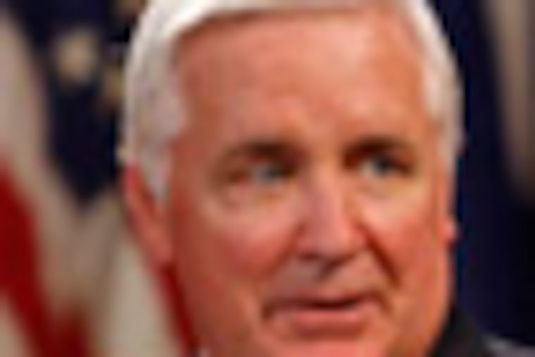 Governor Tom Corbett address the Greater Philadelphia business community during a Greater Philadelphia Chamber of Commerce's annual "A Conversation with the Governor at The Academy of Natural Sciences in Philadelphia, Pa., on May 31, 2011. ( David Maialetti / staff photographer )