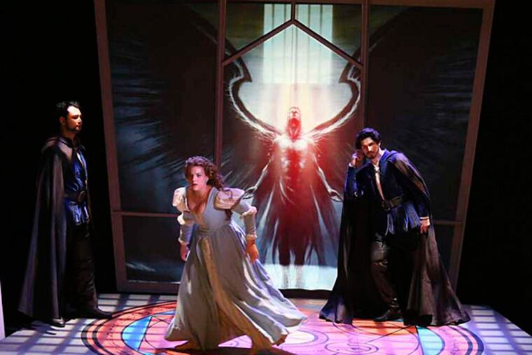 (From left) Diego Silva, Melinda Whittington and André Courville in the AVA's "Faust." (DON VALENTINO / AVA)