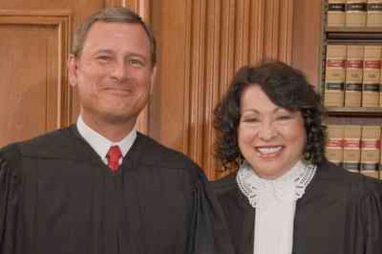 At the high court: Chief Justice John G. Roberts Jr. and Justice Sonia Sotomayor prior to her formal investiture ceremony.