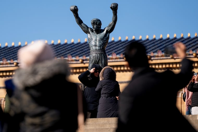 The “Rocky” statue at the top of the steps at the Philadelphia Art Museum earlier this month.