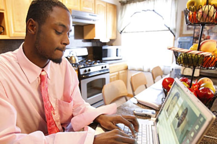 Jesse M. Coltrane, of Camden, said he helped to save the life of a suicidal 18-year-old in Sacramento, Calif., by talking to him by instant messaging, phone, and a web cam. (David Maialetti / Staff Photographer)
