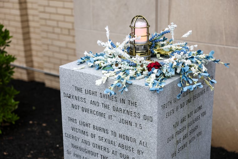 The memorial for victims of sexual abuse is at St. Cecilia's Catholic Church.