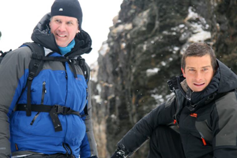 Actor Will Ferrell (left) with adventurer Bear Grylls.