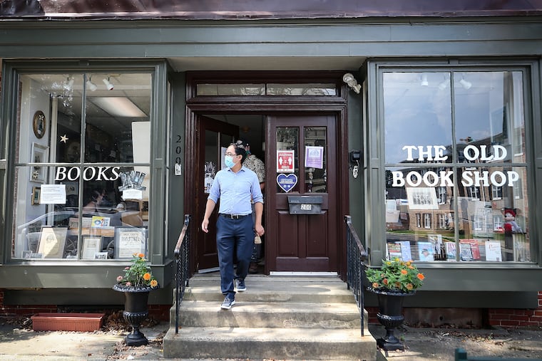 U.S. Rep. Andy Kim (D., N.J.) leaves a bookstore in Bordentown earlier this month. He was there to talk with small business owners.
