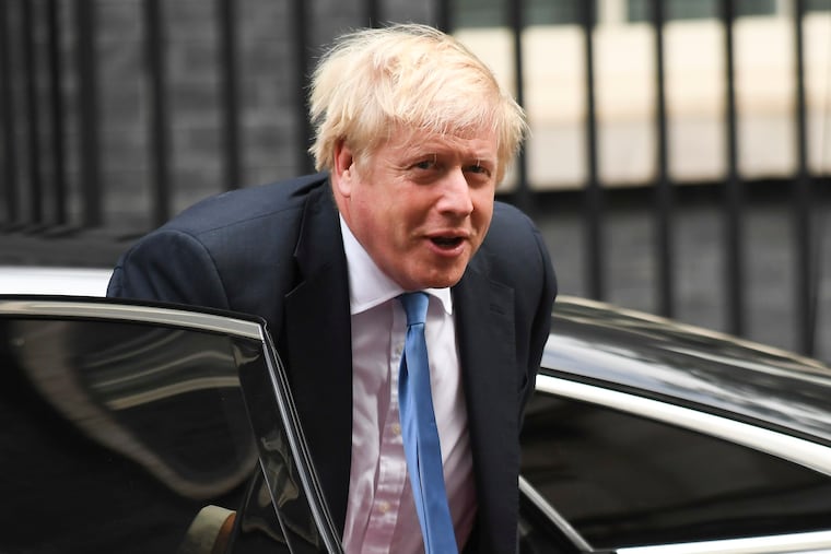 Britain’s Prime Minster Boris Johnson arrives at 10 Downing Street, in London, Wednesday, Sept. 25, 2019.