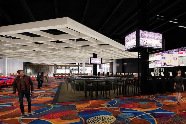 Rendering of the new sportsbook at the SugarHouse Casino on Delaware Avenue. It's slated to open in the fall of 2019.