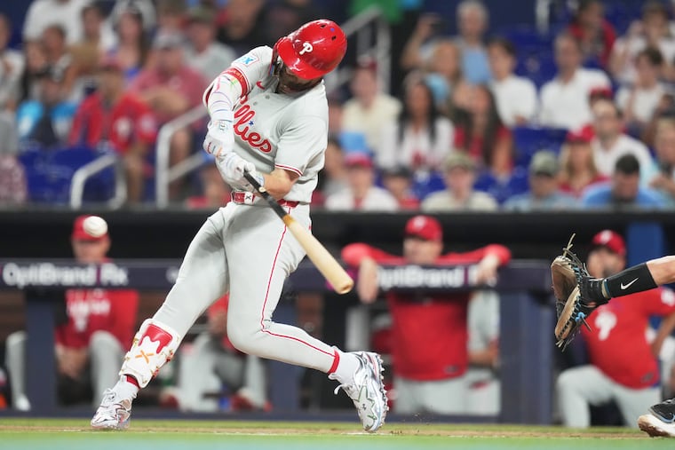 Bryce Harper, here hitting a home run vs. the Marlins on Monday, didn't mince words after Tuesday's loss.
