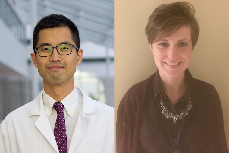 Jason Han, left, and Stephanie Fosbenner, right.