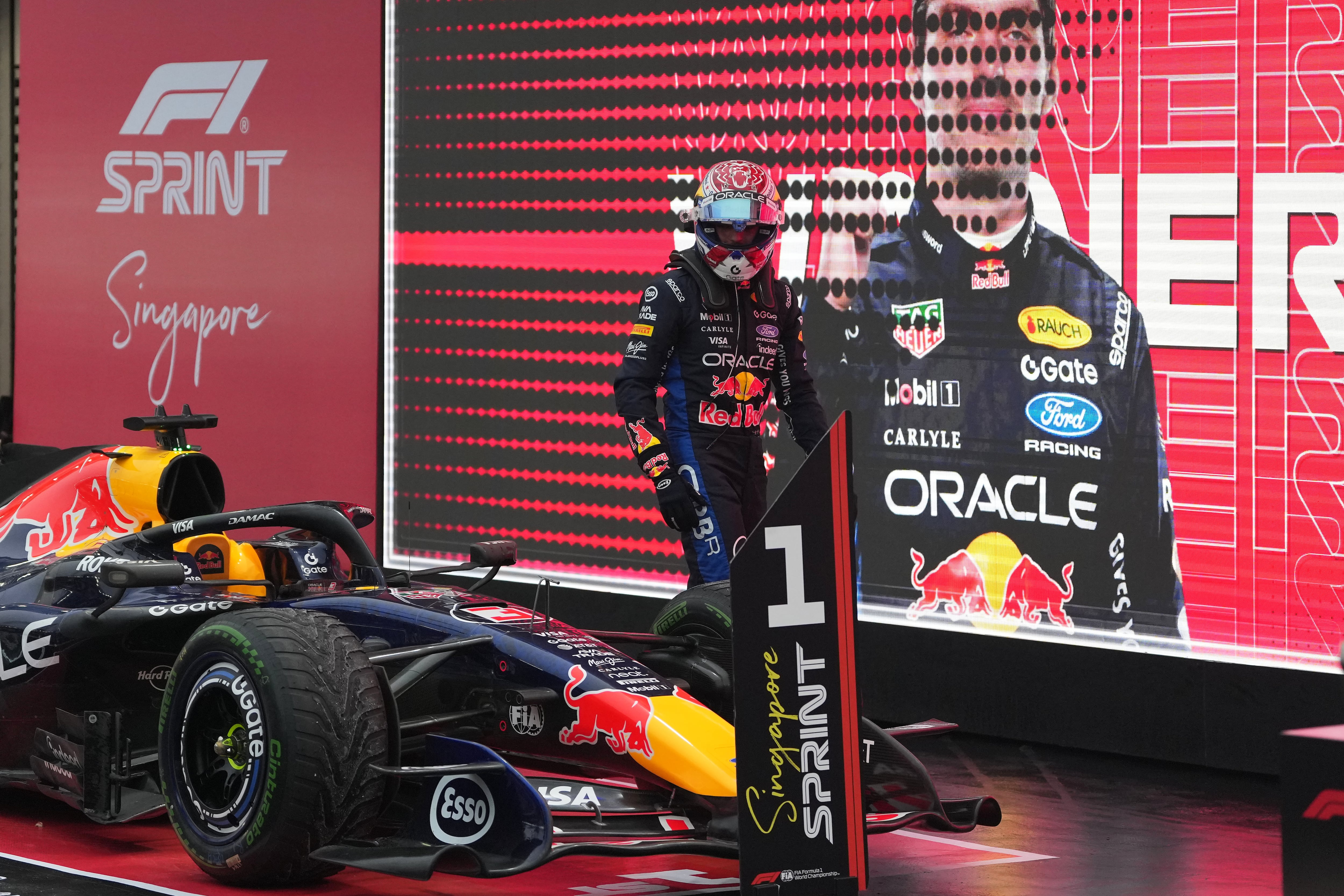 Verstappen does the double with pole and sprint race win at F1's Singapore Grand Prix