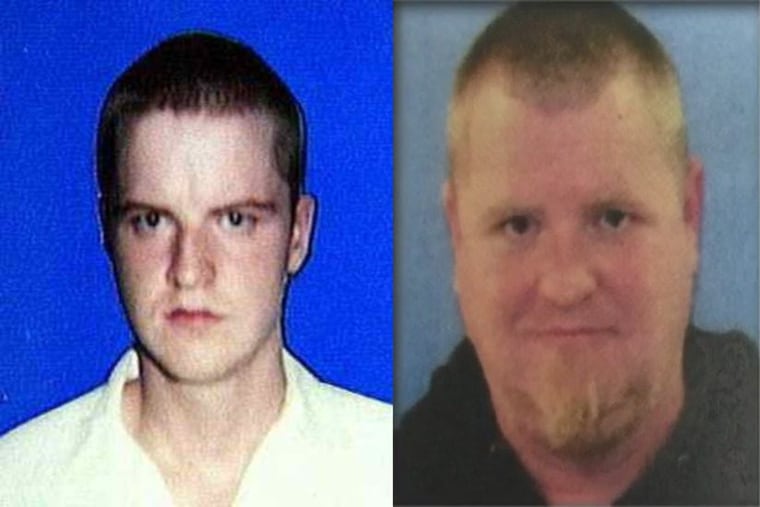 Jon Vincent in his 1991 booking photo from the Texas Department of Criminal Justice and in a 2016 driver’s license photo.