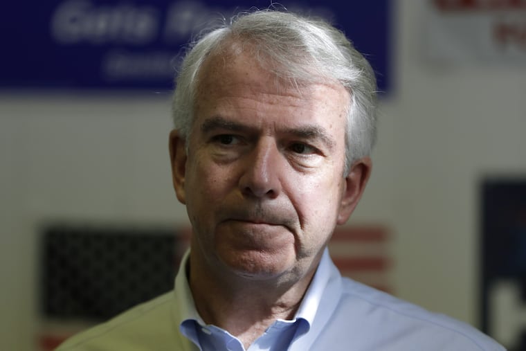 Bob Hugin, a Republican candidate running in New Jersey primary election for U.S. Senate, talks with constituents during the Monmouth GOP Super Saturday campaign drive in Colts Neck, N.J.