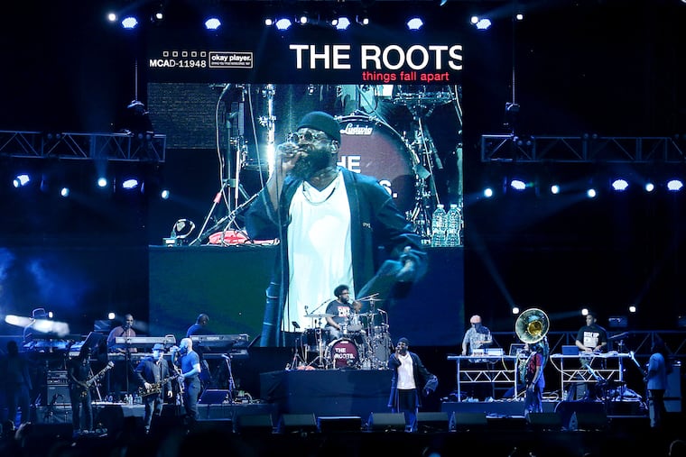 The Roots perform during the annual Roots Picnic at the Mann Center in Philadelphia's West Fairmount Park on Saturday, June 1, 2019.
