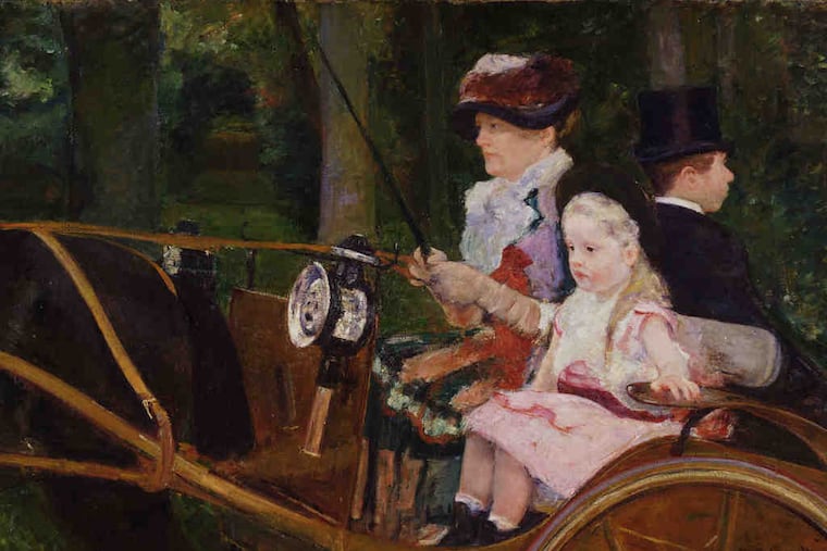 Cassatt created "A Woman and a Girl Driving" in 1881.