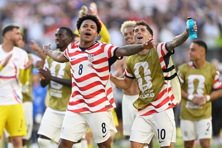 United States' Weston McKennie (8) and Christian Pulisic (10) are looking to keep the party going against Belgium on Monday night.