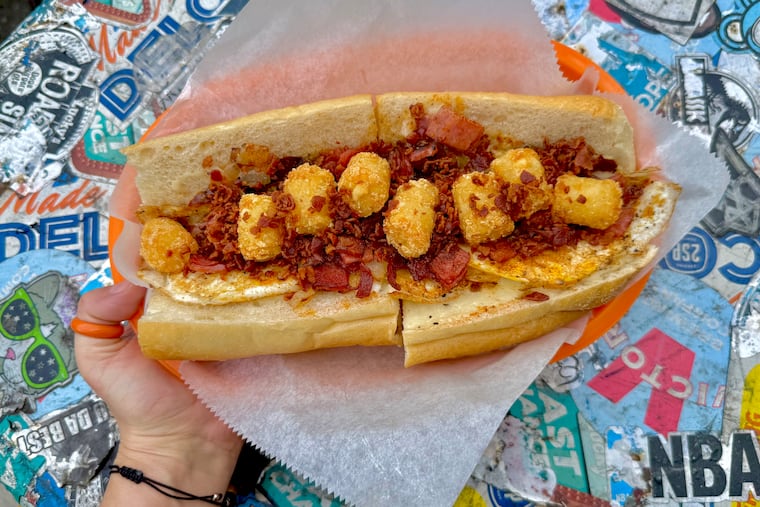 The Beatles-themed I Am The Walrus breakfast sandwich from Sunshine Sandwich Shop, located inside Lucky's Trading Co.
