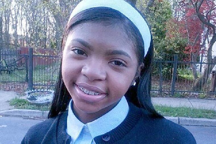 Gionna Hawkins on her first day at West Catholic Preparatory High School after leaving Bartram High School. She was aided by a scholarship. (Photo courtesy of Dawn Hawkins)