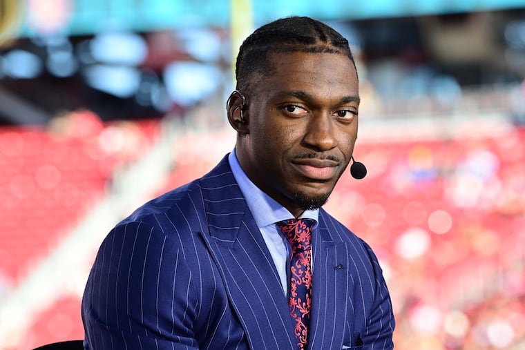 Former Washington quarterback turned ESPN analyst Robert Griffin III on the set of "Monday Night Countdown."