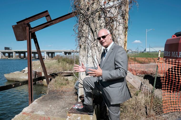 Atlantic City Mayor Don Guardian, at the Baltic Avenue canal and floodgates. The city’s flood plans are worrying neighboring Ventnor.