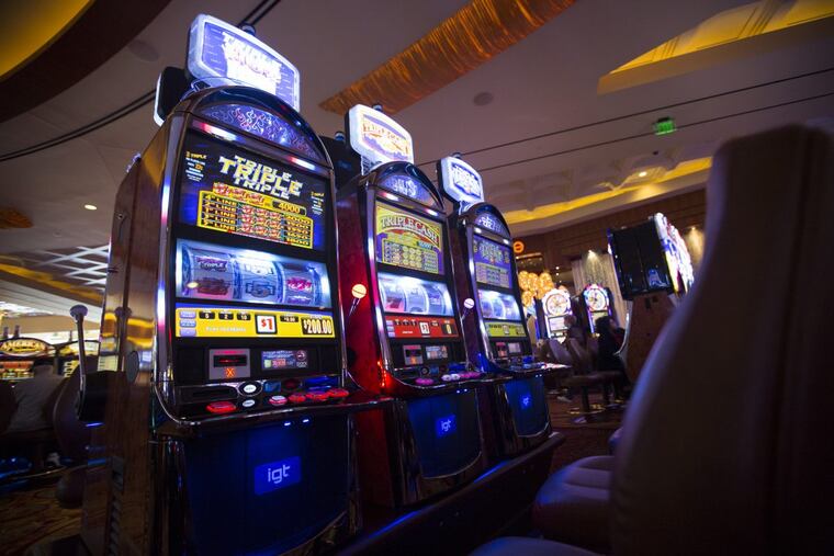 A row of slot machines on the gaming floor of Parx Casino on a Wednesday afternoon. Bensalem Township, Bucks County PA, March 14th, 2018.