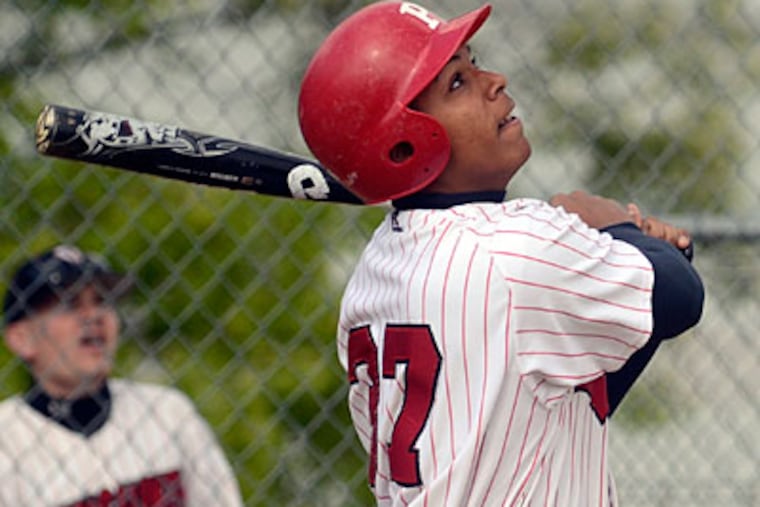 Pennsauken's Alex Polanco currently leads South Jersey in home runs. (Tom Gralish/Staff Photographer)