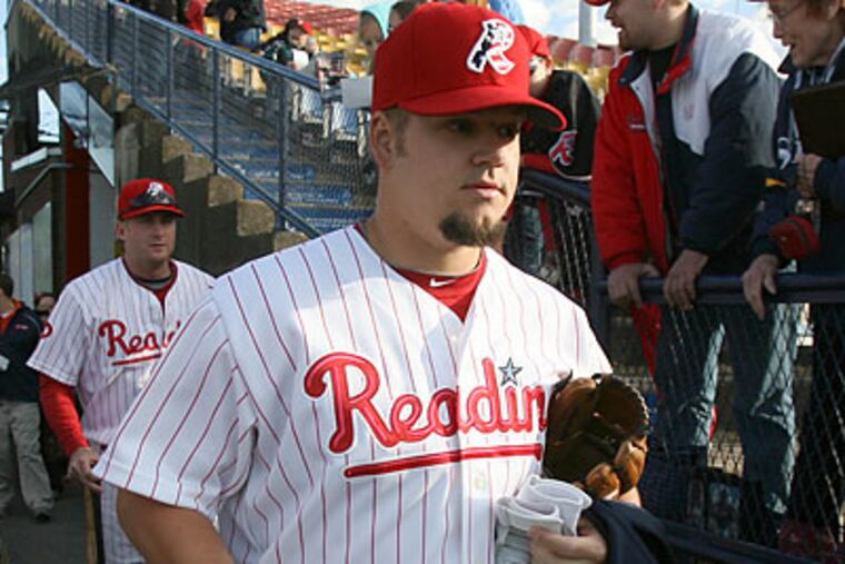 Joe Blanton threw 67 pitches, walked one, and struck out two in his five-inning stint. (Charles Fox/Staff Photographer)